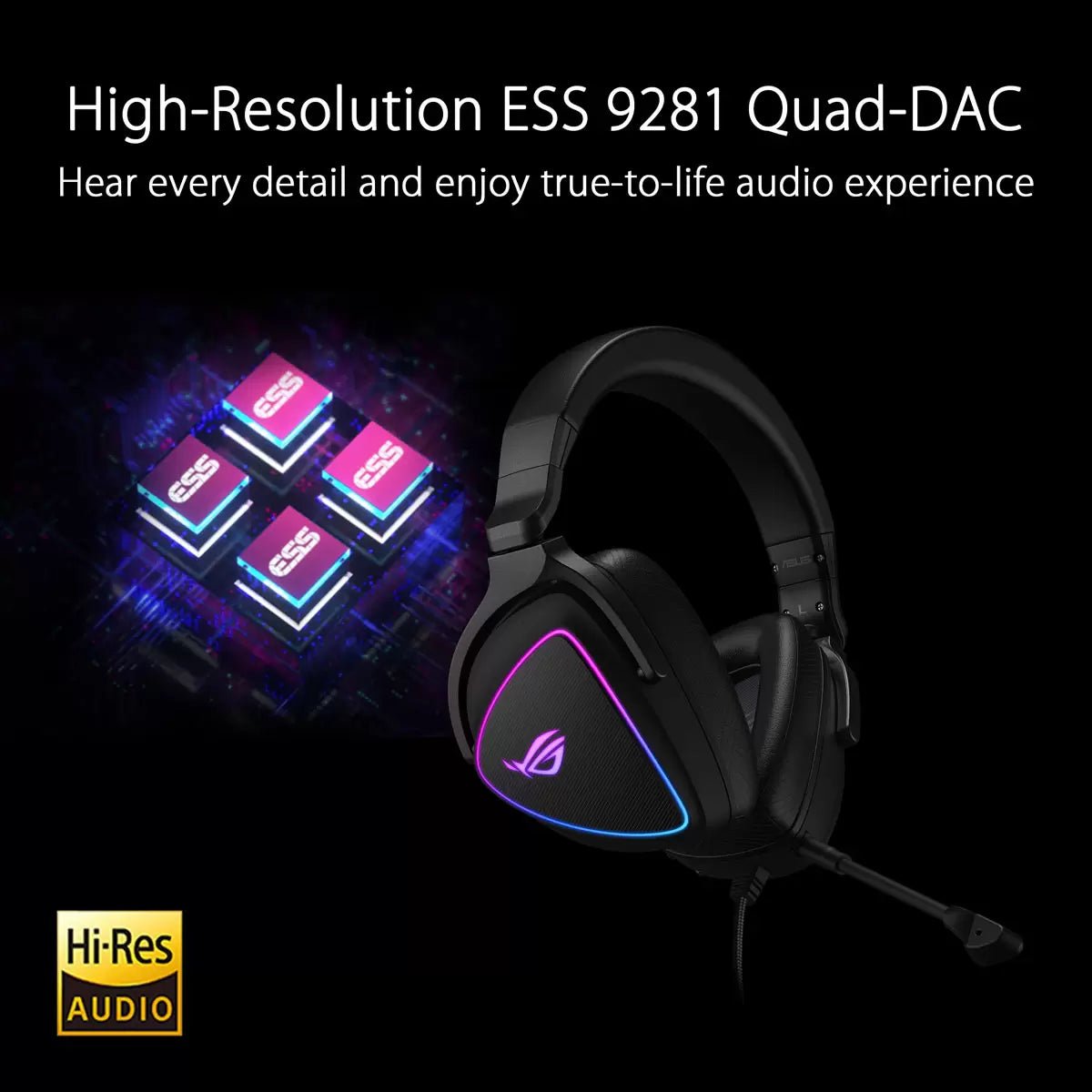 ASUS ROG Delta S Gaming Headset Wired - headphone - Republic of Gamers - Lazymart - 90YH02K0 - B2UA00 - 4718017659680 - ASUS ROG Delta S Gaming Headset Wired