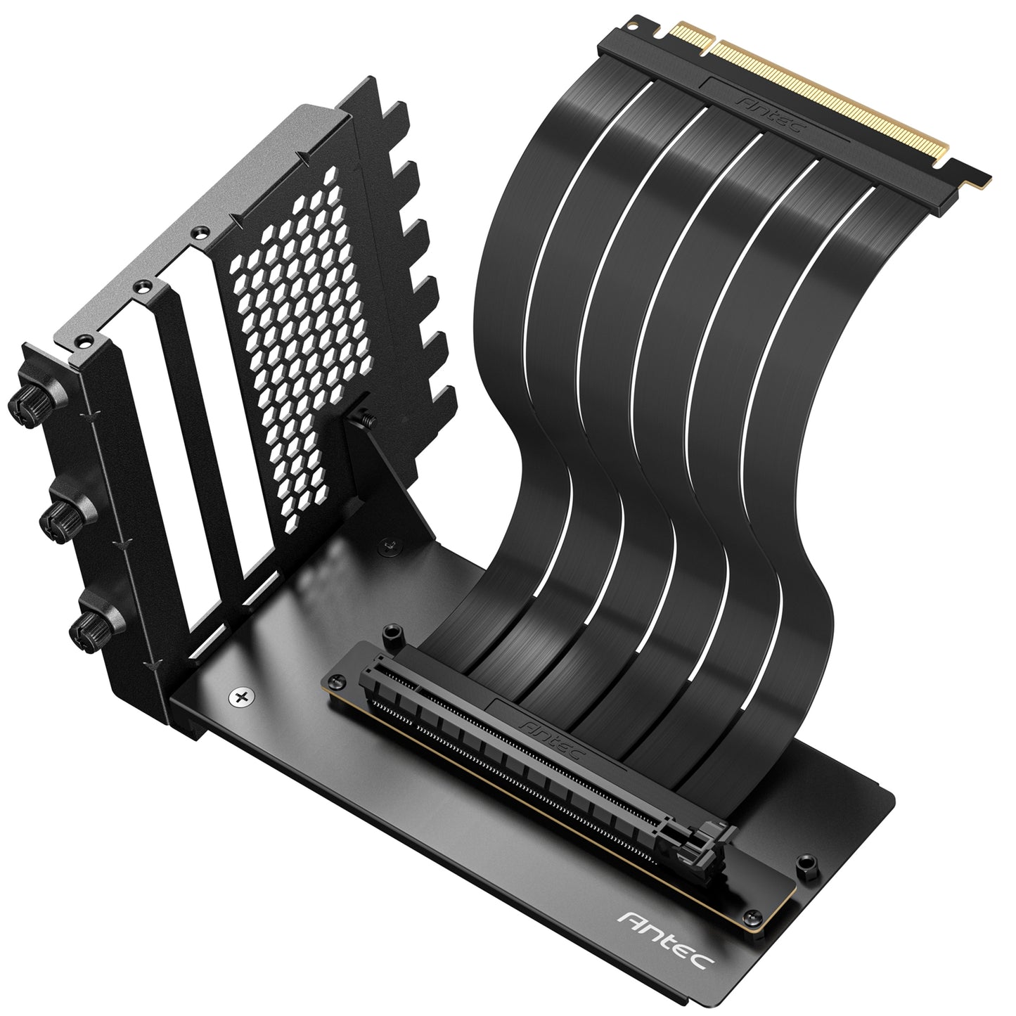 Antec RTX50 PCIe 5.0 Riser Cable with 90 degree Bracket Mount, Black, Designed To Allow Vertical Mounting Of A Graphics Card
