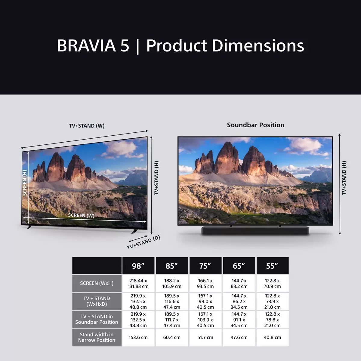 Sony K98XR55BP 98 inch 4K HDR Mini LED Smart Google TV 5-Year Warranty
