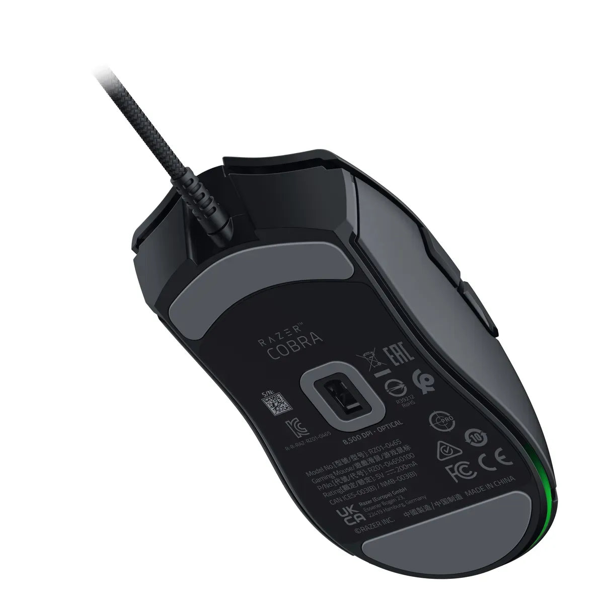 Razer COBRA Mouse, Right-hand, Optical, USB Type-A, 8500 DPI, Black
