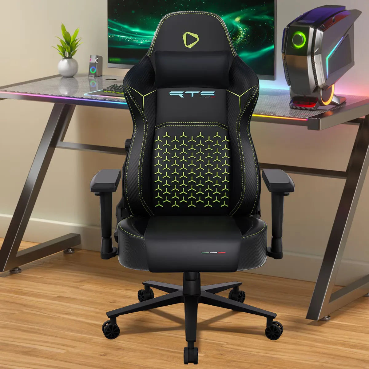 ONEX RTC ErgoGlide Alcantara Gaming Chair Black & Green