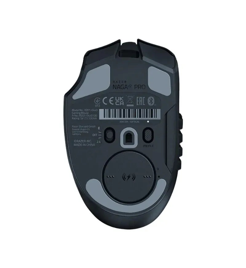 Razer Naga V2 Pro Optical Wireless Mouse, Right-hand, 30000 DPI, Black