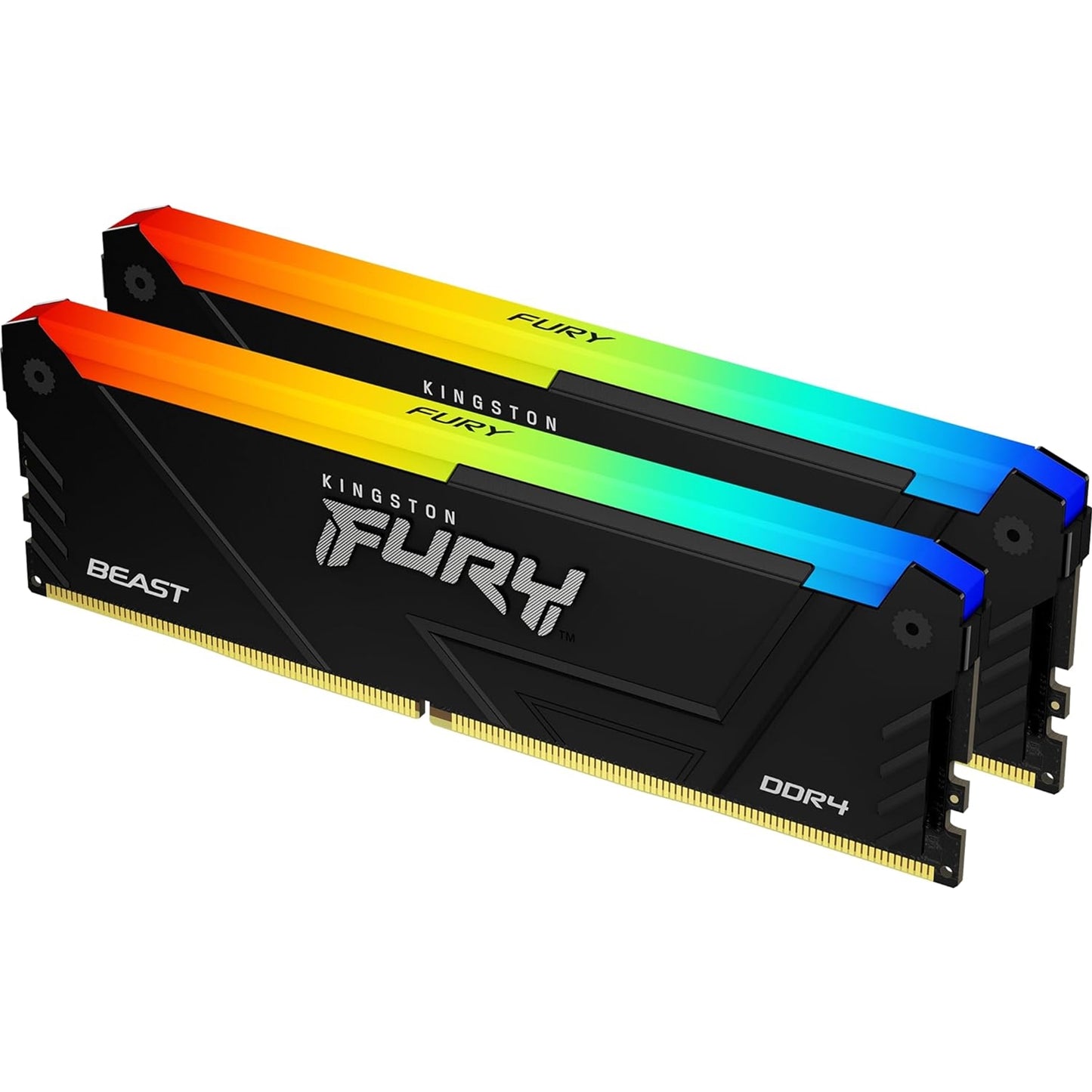 Kingston FURY Beast KF432C16BB2AK2/16 16GB (2x 8GB) DIMM System Memory, 3200MHz, DDR4, CL16, Black, RGB, Intel XMP