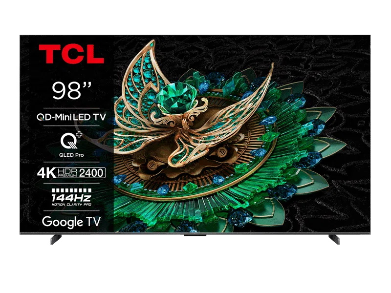 TCL 98 Inch 98Q9BK Mini LED TV 144Hz Quad Core Processor 5 Years Warranty