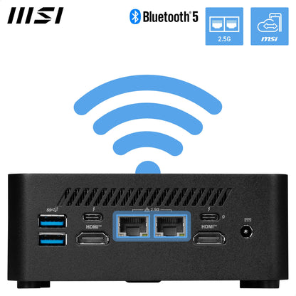 MSI Cubi NUC 1M Barebone - Intel Core 5 14th Gen, Intel Graphics, DDR5, WiFi 6E
