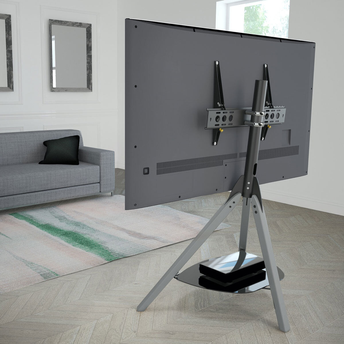 AVF Hoxton TV Stand for TVs up to 70 Inch, Grey Wood