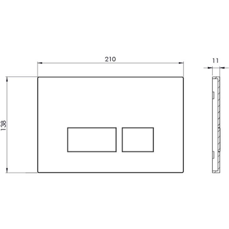 Tavistock Square Dual Flush Plate in Chrome