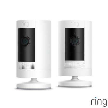 Ring Battery Stick Up Camera in White - 2 Pack