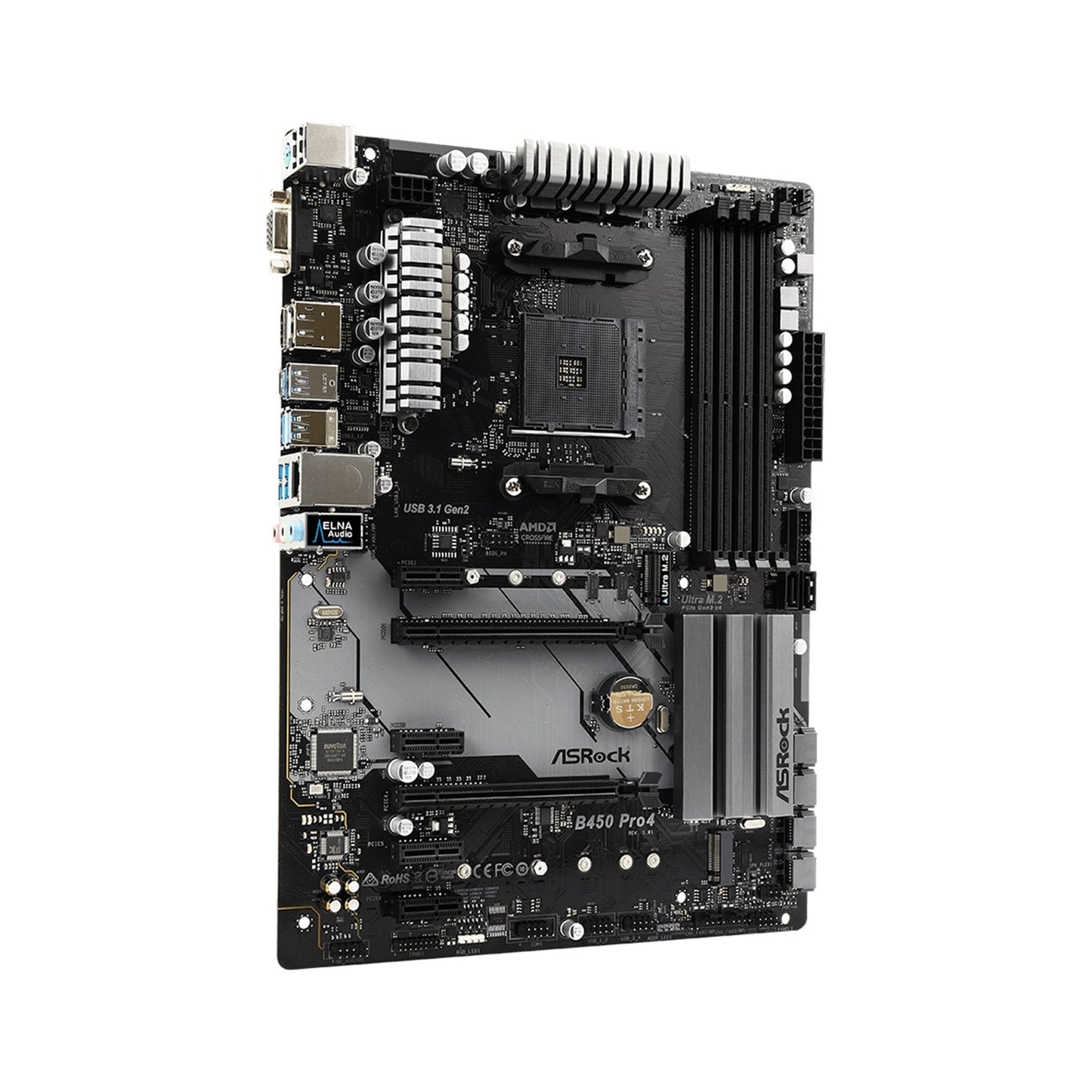 ASRock B450 Pro4 R2.0 Super Alloy AMD AM4 Socket Motherboard ATX DDR4 M2 HDMI