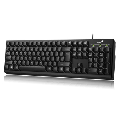 Genius KB-100 Wired Smart Keyboard, USB Full Size UK Layout, Black