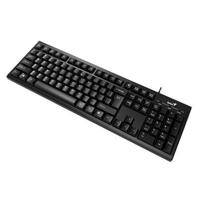Genius KB-100 Wired Smart Keyboard, USB Full Size UK Layout, Black