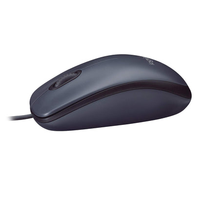 Logitech B100 Wired USB Mouse, 3-Buttons, 1000dpi and Optical Tracking, Black