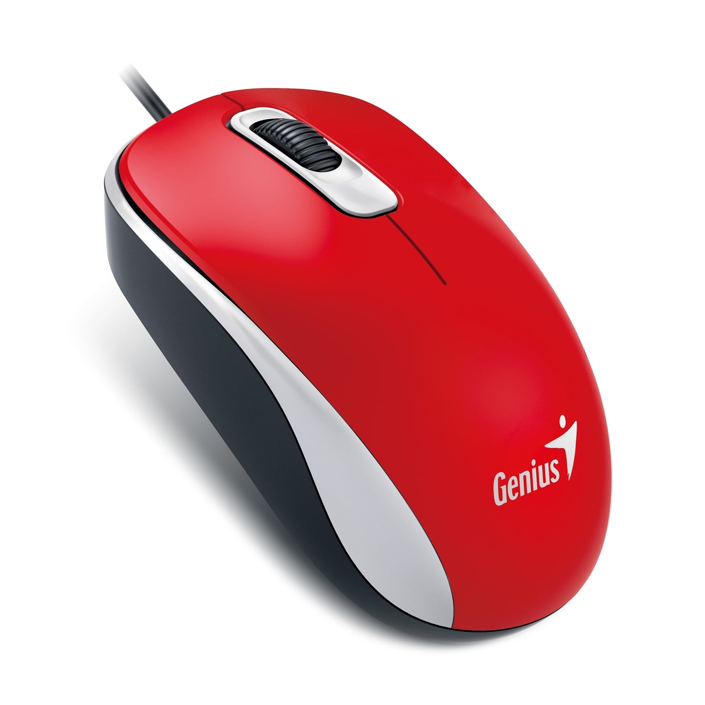 Genius DX-110 Wired USB Mouse, 1000 DPI Optical Tracking, 1.5m Cable, Red