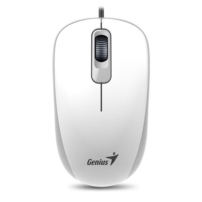Genius DX-110 Wired USB Mouse, 1000 DPI Optical Tracking, 1.5m Cable, White