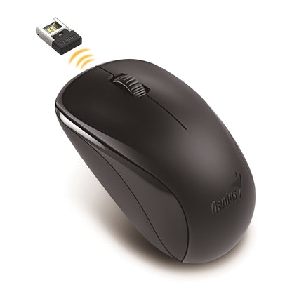 Genius NX-7000 Wireless Mouse, 2.4 GHz with USB Pico Receiver, 1200 DPI, Black