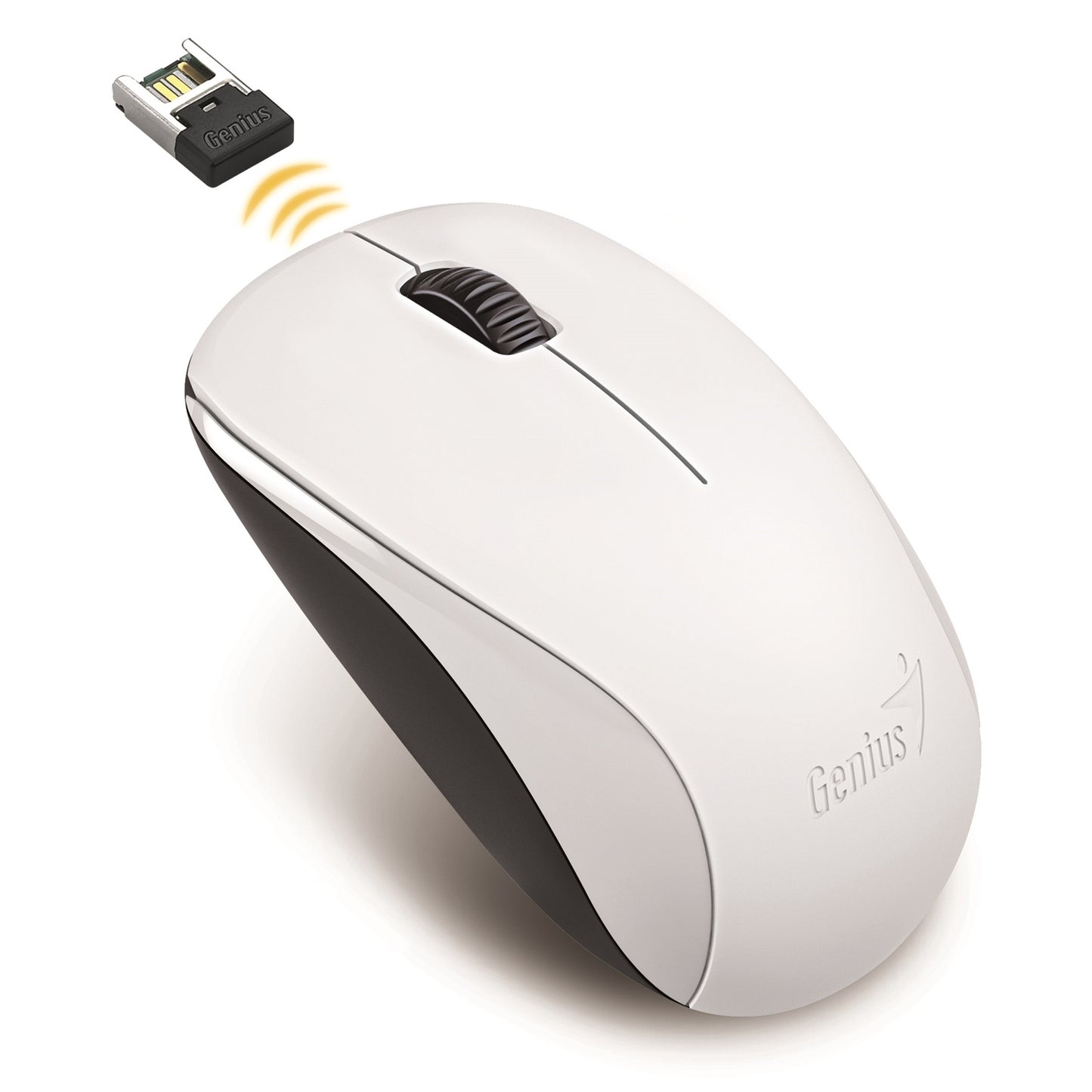 Genius NX-7000 Wireless Mouse, 2.4 GHz with USB Pico Receiver, 1200 DPI, White