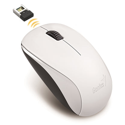 Genius NX-7000 Wireless Mouse, 2.4 GHz with USB Pico Receiver, 1200 DPI, White