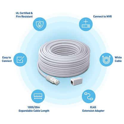 Swann Network Extension Cable 30m (100ft), SWNHD-30MCAT5E-GL