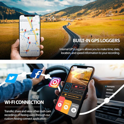 Rexing V1PGW 4K Dual Channel Dash Cam
