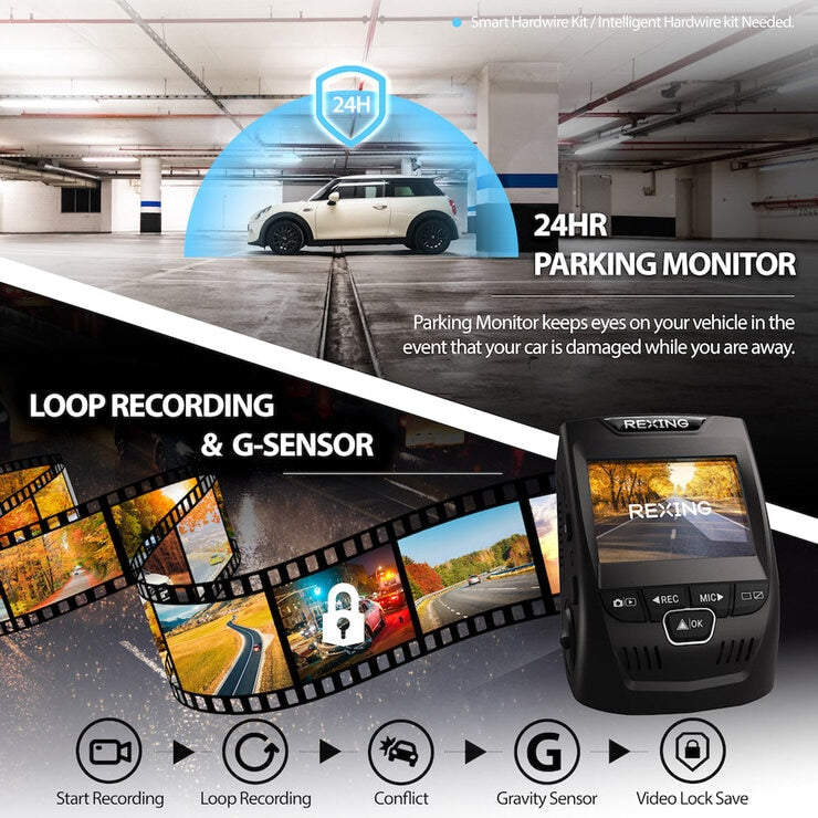 Rexing V1PGW 4K Dual Channel Dash Cam