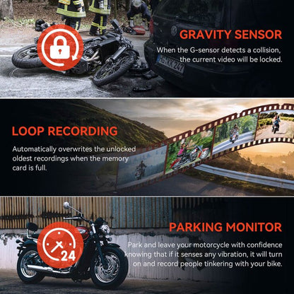 Rexing MTC1 Dual Camera Motorcycle Dash Cam Bundle