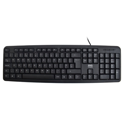 Evo Labs KD-101LUK Wired Keyboard, USB Plug & Play, Full Size, Qwerty UK Layout