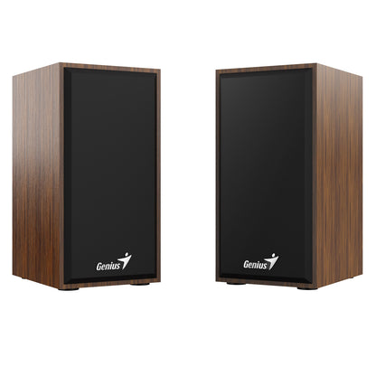 Genius SP-HF180 6W Wooden Desktop USB 2.0 Stereo Speakers Natural Wood