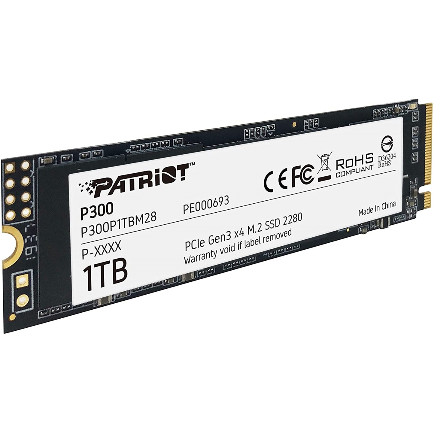 Patriot P300 (P300P1TBM28) 1TB NVMe SSD, M.2 Interface, PCIe Gen3, 2280