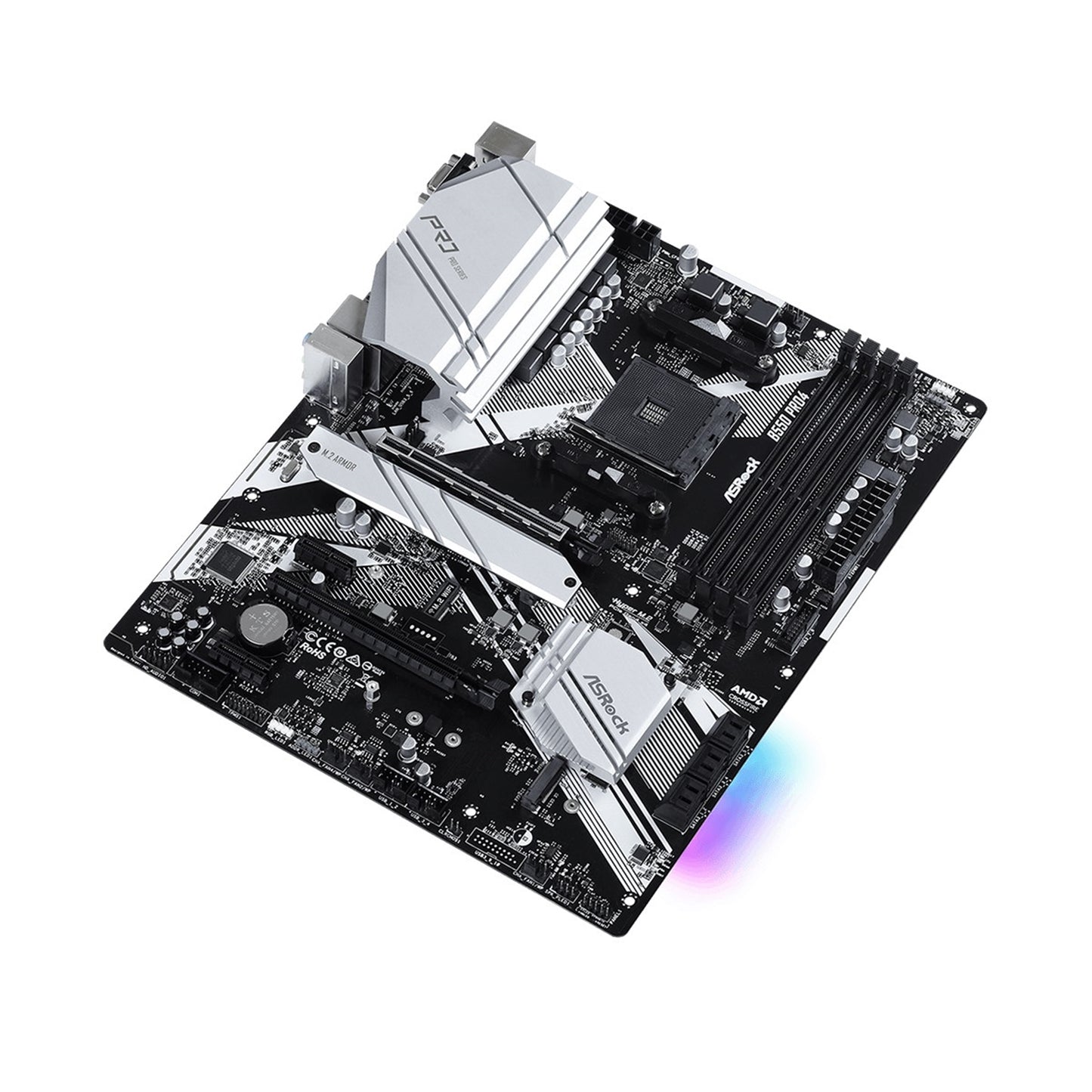 ASRock B550 Pro4 AMD AM4 Socket Motherboard, ATX, 4x DDR4 Slots, 2x M.2 LAN HDM