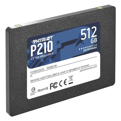 Patriot P210 (P210S512G25) 512GB 2.5 Inch SSD, Sata 3 Interface