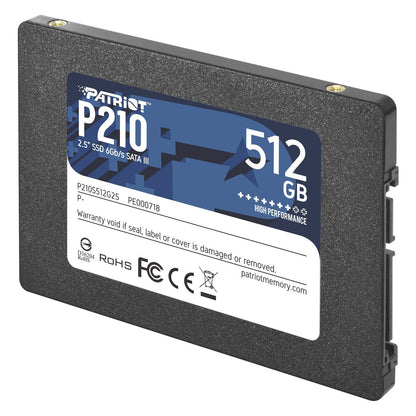 Patriot P210 (P210S512G25) 512GB 2.5 Inch SSD, Sata 3 Interface