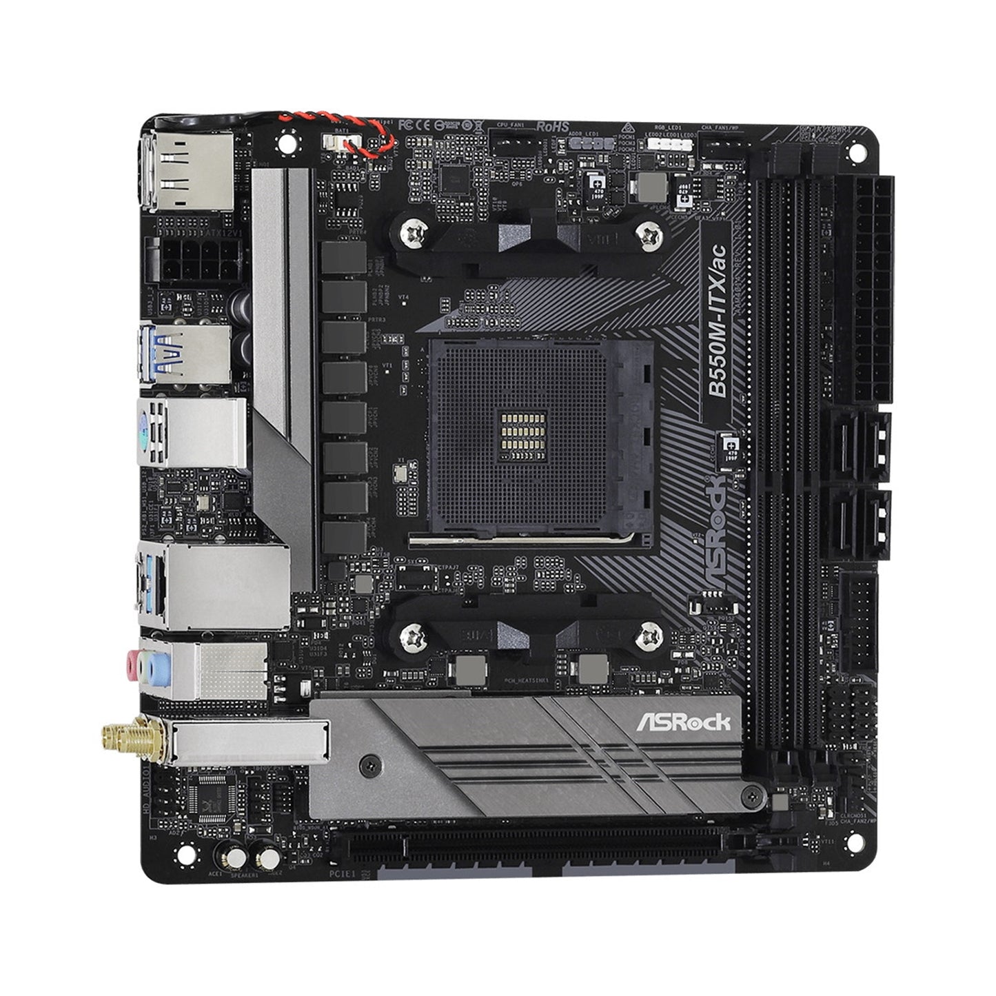 ASRock B550M-ITX/AC AMD AM4 Socket Motherboard, mITX, 2xDDR4, M.2, LAN, WiFi, DP