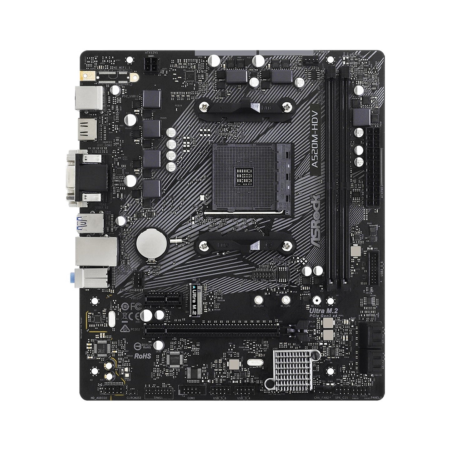 ASRock A520M-HDV Super Alloy AMD AM4 Socket Motherboard, Micro-ATX DDR4 M.2 HDMI