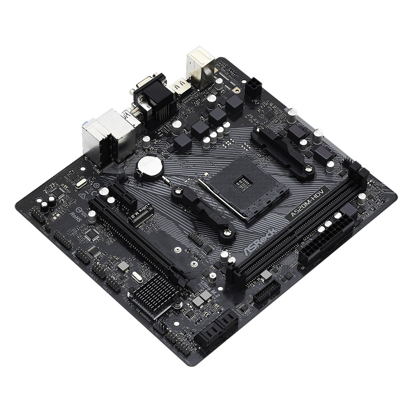 ASRock A520M-HDV Super Alloy AMD AM4 Socket Motherboard, Micro-ATX DDR4 M.2 HDMI