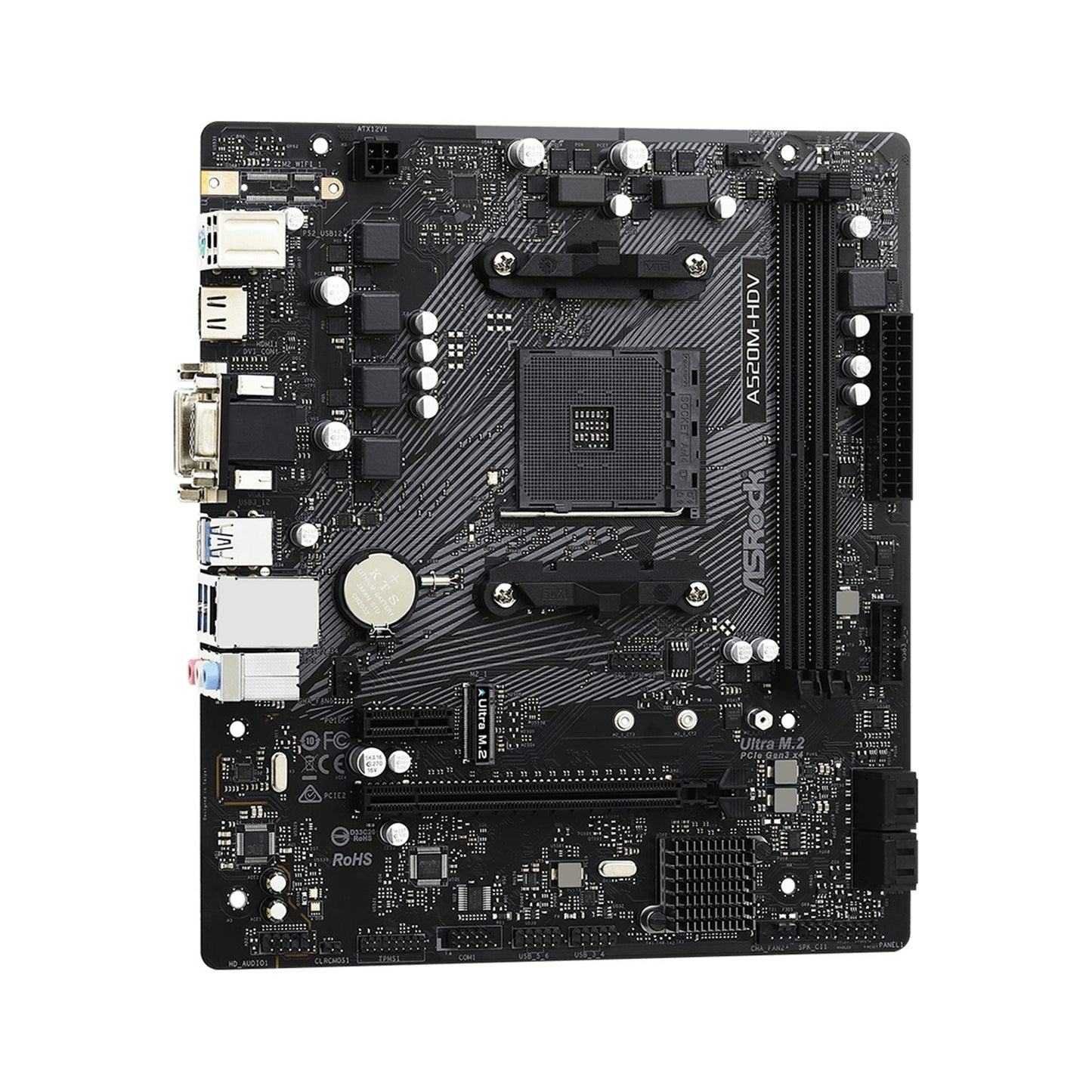 ASRock A520M-HDV Super Alloy AMD AM4 Socket Motherboard, Micro-ATX DDR4 M.2 HDMI