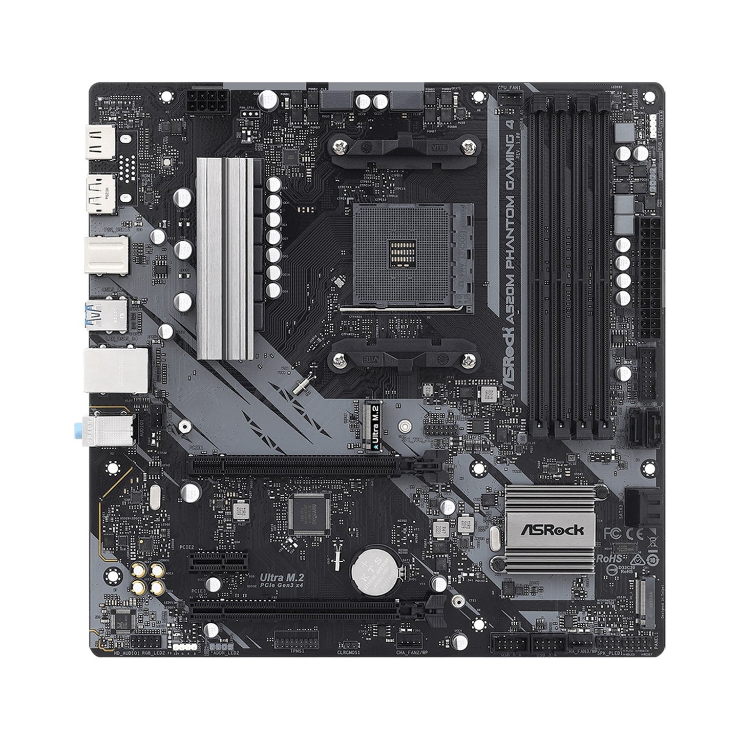 ASRock B550M Phantom Gaming 4 AMD AM4 Socket Motherboard, M-ATX DDR4 M2 LAN HDMI