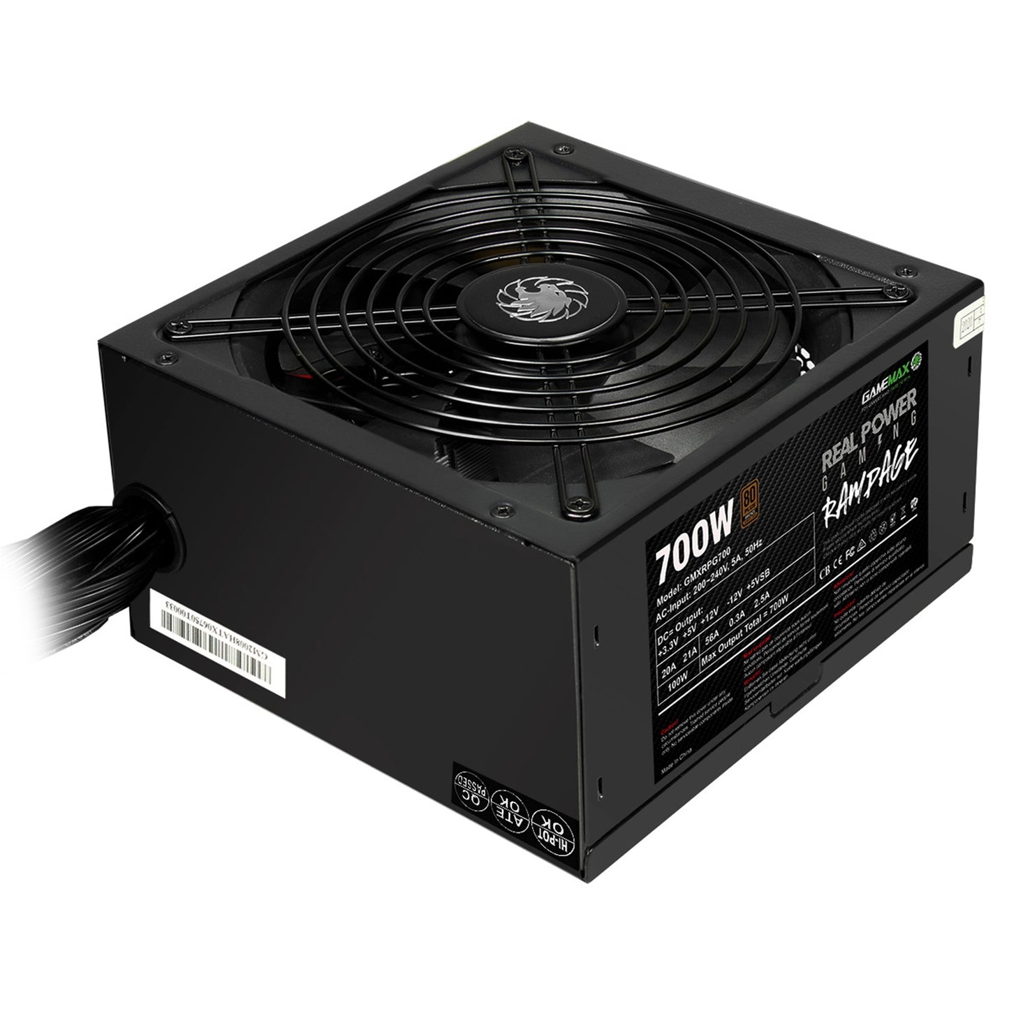 GAMEMAX RPG Rampage 700W PSU, 140mm Ultra Silent Fan, 80+ Bronze, Non Modular