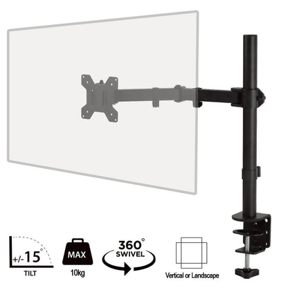 piXL Single Monitor Arm, Upto 32 Inch, Desk Mounted, VESA 75x75mm or 100x100mm