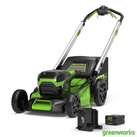 Greenworks 60V 46cm Self-Propelled Cordless Lawnmower with Battery & Charger