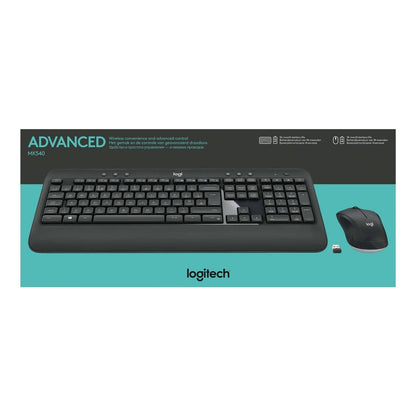 Logitech MK540 Advanced Wireless Keyboard and Mouse Combo, UK Layout, Black