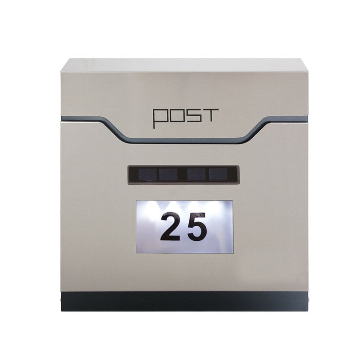 Phoenix Estilo Top Loading Letter Box MB0125KS in Stainless Steel with Key Lock