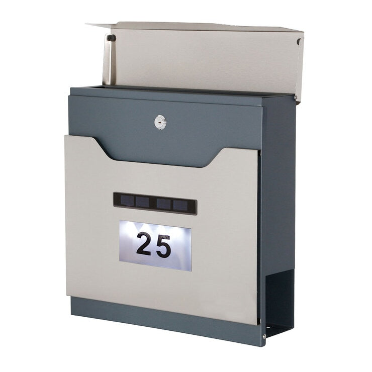 Phoenix Estilo Top Loading Letter Box MB0125KS in Stainless Steel with Key Lock