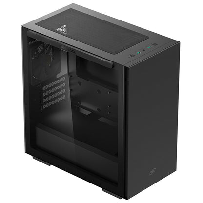 DeepCool MACUBE 110 PC Case Black, Micro Tower Glass Side Window Panel mATX mITX