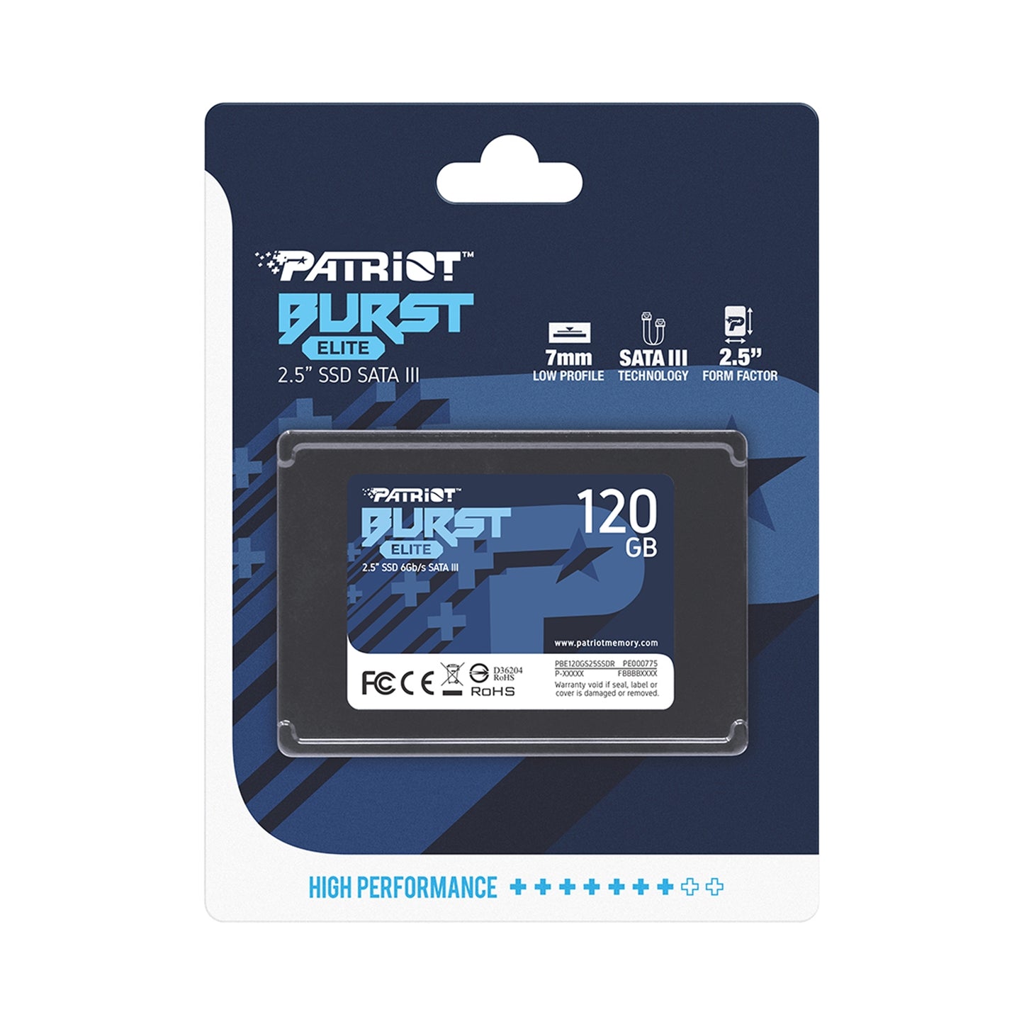 Patriot Elite (PBE120GS25SSDR) 120GB 2.5 Inch SSD, Read 450 MB/s Write 320MB/s
