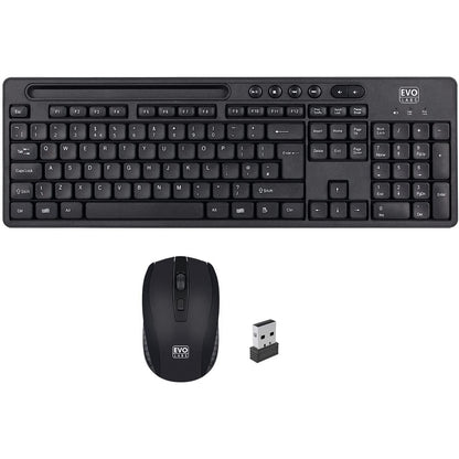 Evo Labs WM-757UK 2.4GHz Wireless Keyboard Full Size and Mouse Combo Set
