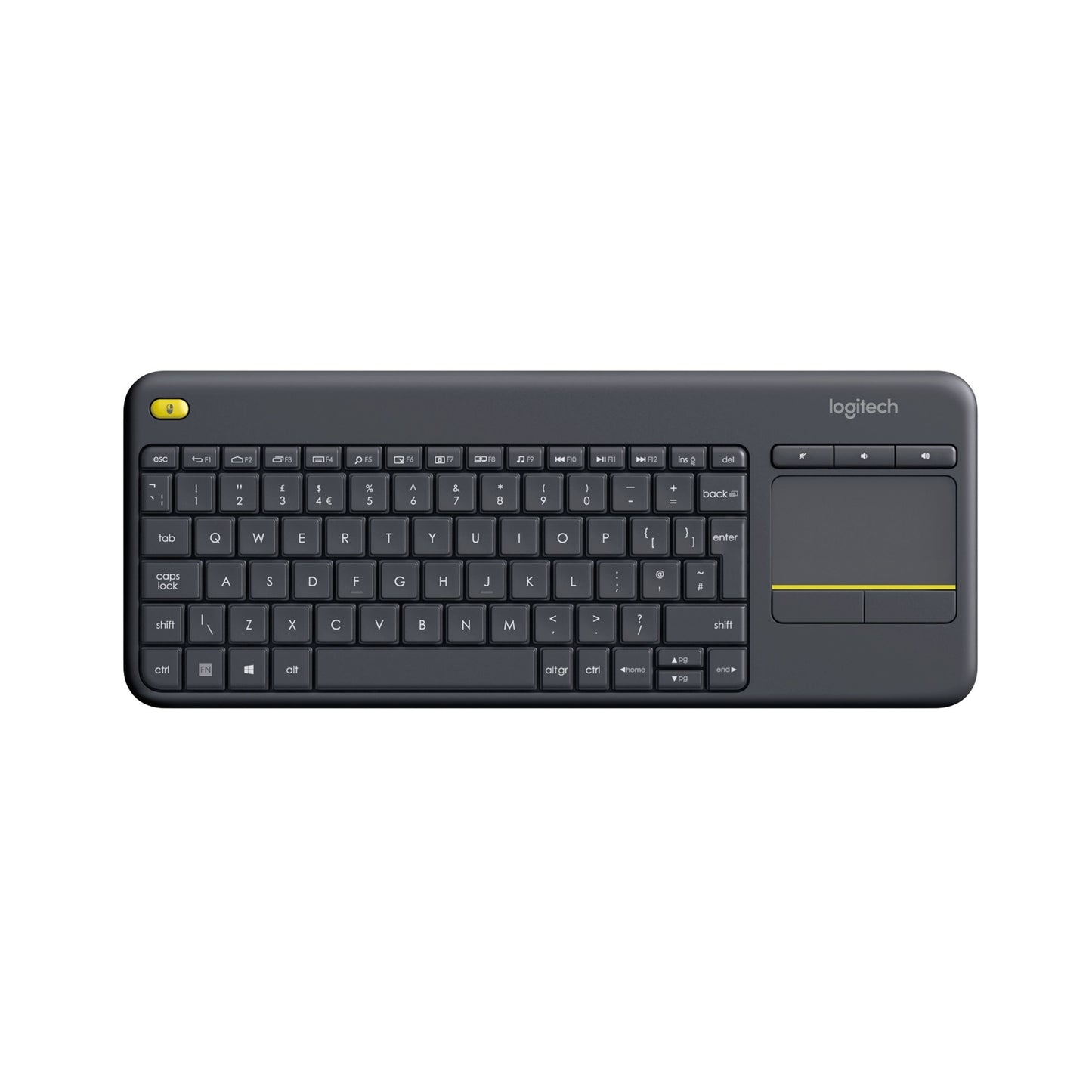 Logitech K400 Plus Wireless Touch Keyboard with Media Control and Touchpad, UK