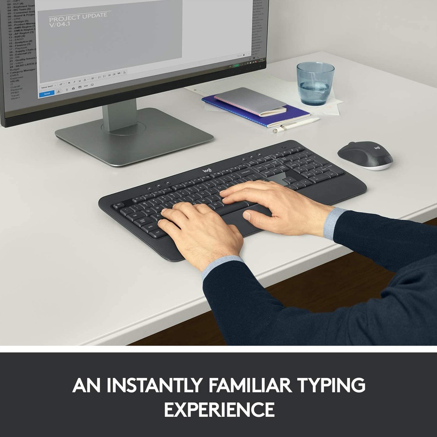 Logitech MK540 Advanced Wireless Keyboard and Mouse Combo, UK Layout, Black