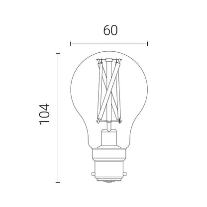 4lite WiZ Connected B22 Clear Filament Smart Bulbs, Pack of 2