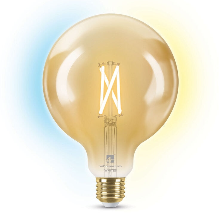 4lite WiZ Connected E27 Amber Filament Smart Bulbs, Pack of 2