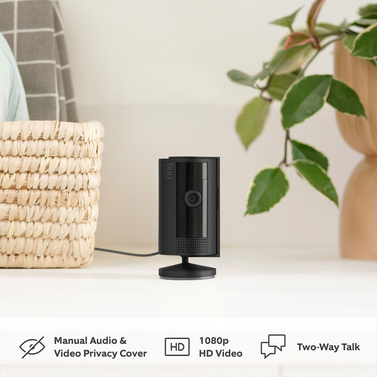 Ring Wired Indoor Camera 4 Pack in Black